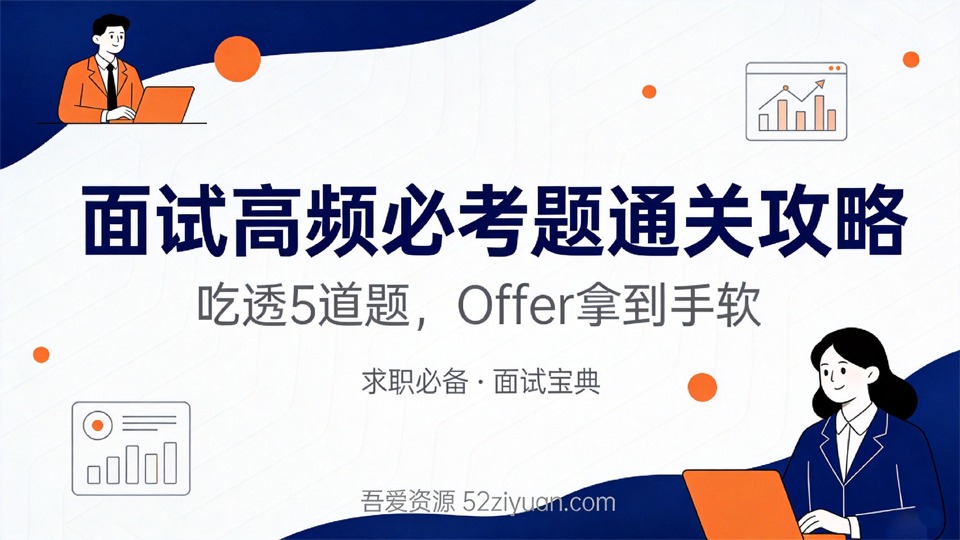 【原创】求职面试第三课《面试高频必考题通关攻略，吃透5道题，Offer拿到手软》职场实战教程