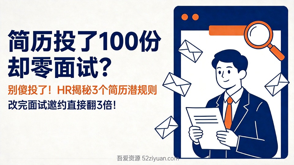 【原创】求职面试第五课《HR揭秘3个简历潜规则，改完面试邀约直接翻3倍》职场实战教程