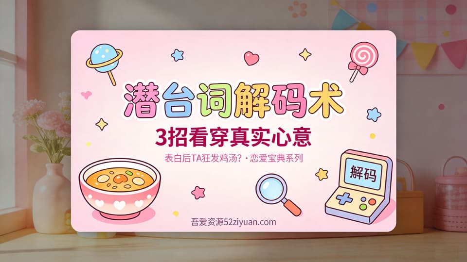 【原创】表白方法第九集《潜台词解码术，3招看穿真实心意》精品恋爱绘本