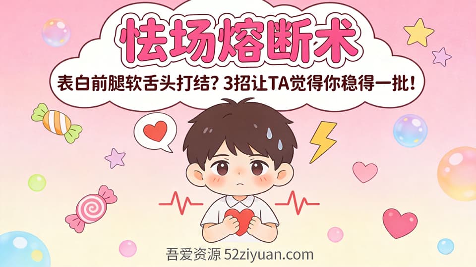 【原创】表白方法第十四集《怯场熔断术，表白前腿软舌头打结3招让TA觉得你稳得一批!》精品恋爱绘本