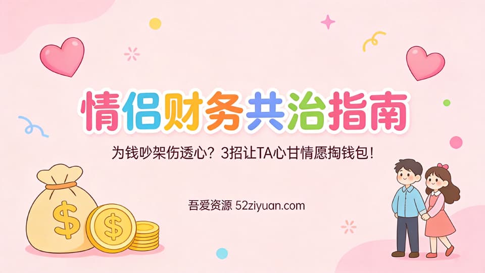 【原创】恋爱攻略第六课《情侣财务共治指南，为钱吵架伤透心3招让TA心甘情愿掏钱包!》精品恋爱绘本