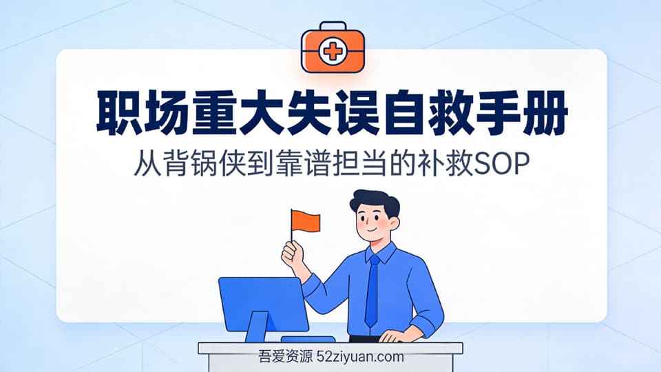 【原创】危机处理第二十集《职场重大失误自救手册，让你从背锅侠到靠谱当担逆风翻盘》职场实战教程